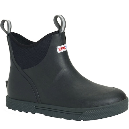 Xtratuf Ankle Deck Boot, 10 M, Leather, 7 in H, Black XMW000